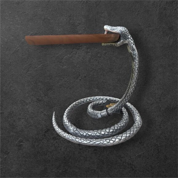 Coiled Serpent Serving Tray — Wood Platter & Sculptural Snake Base-Whimsical/New - Picture 9 of 16